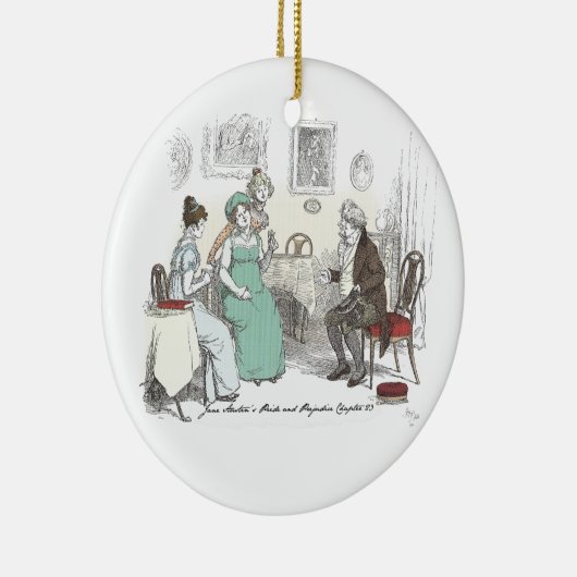 Charlotte Engaged. - Jane Austen Pride & Prejudice Keramisch Ornament (Rechts)