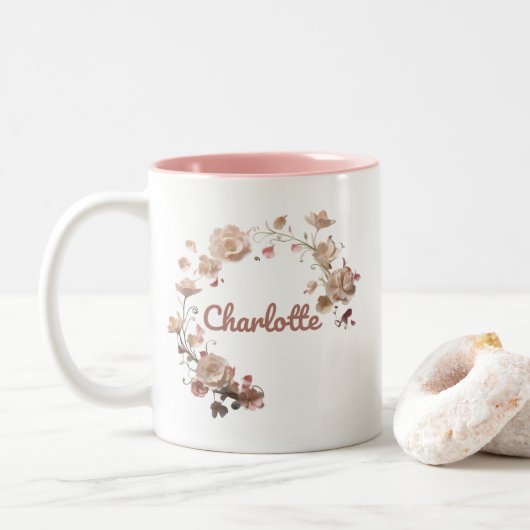 Charlotte Floral Mok (Met donut)