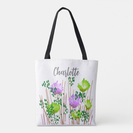 Charlotte Floral Monogram Tote Bag (Achterkant)