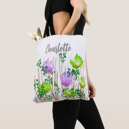 Charlotte Floral Monogram Tote Bag