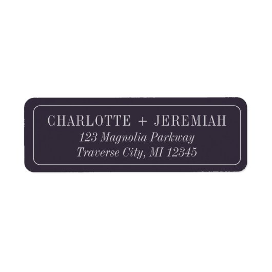 Charlotte | Gecurreerde kleuren | bruiloftsadres Etiket (Voorkant)