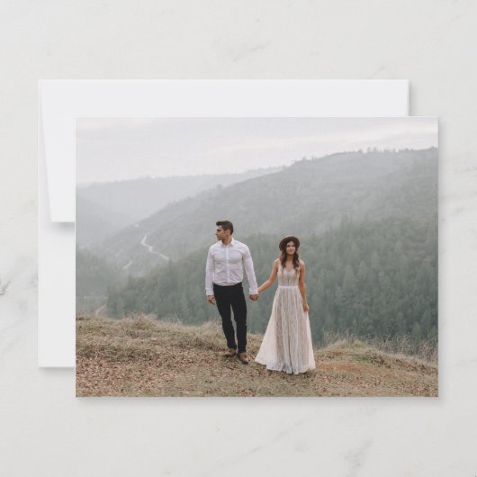 Charlotte | Gecurreerde kleuren | Huwelijk Dank u Bedankkaart (Achterkant)