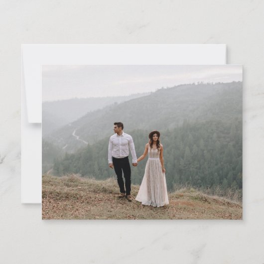 Charlotte | Gecurreerde kleuren | Huwelijk Dank u Bedankkaart (Achterkant)