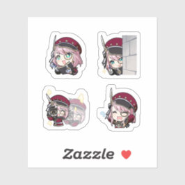 Charlotte Genshin Impact 4 stickers op één vel