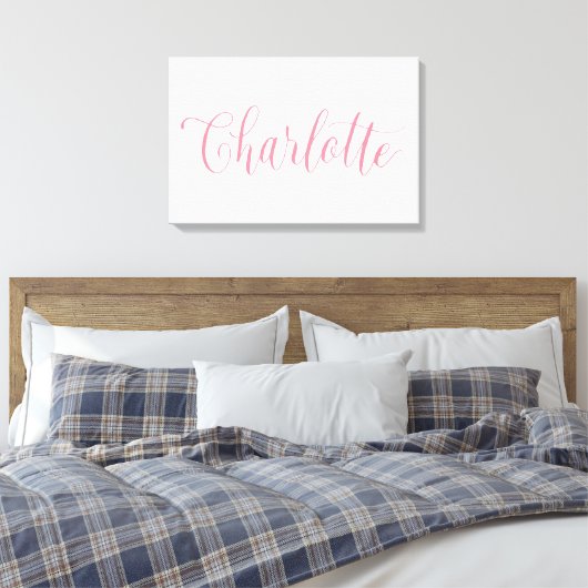 Charlotte - Hand belettering naam ontwerp Canvas Afdruk (Insitu (Slaapkamer))