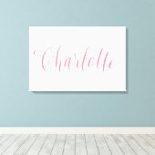 Charlotte - Hand belettering naam ontwerp Canvas Afdruk (Insitu (Houten vloer))
