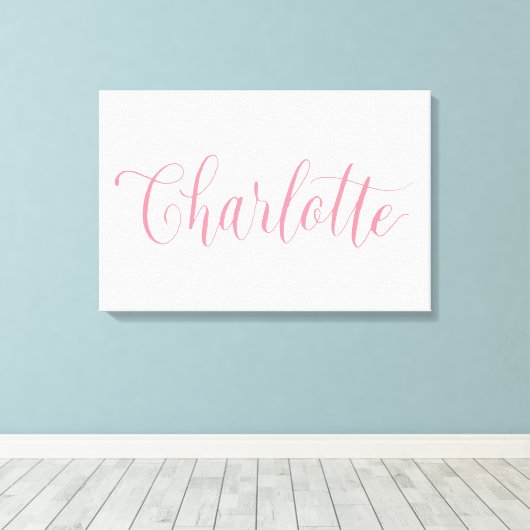 Charlotte - Hand belettering naam ontwerp Canvas Afdruk (Insitu (Houten vloer))