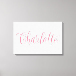 Charlotte - Hand belettering naam ontwerp Canvas Afdruk