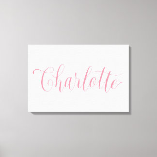 Charlotte - Hand belettering naam ontwerp Canvas Afdruk