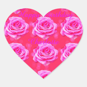 Charlotte Happy Birthday Girls Name Logo, Hart Sticker
