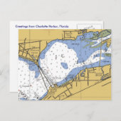 Charlotte Harbour, Florida Nautical Chart Briefkaa Briefkaart (Voorkant / Achterkant)