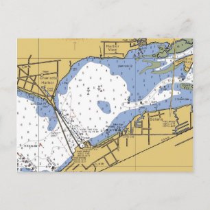 Charlotte Harbour, Florida Nautical Chart Briefkaa Briefkaart
