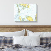 Charlotte Harbour Florida Nautical Map Canvas Afdruk (Insitu (Slaapkamer))