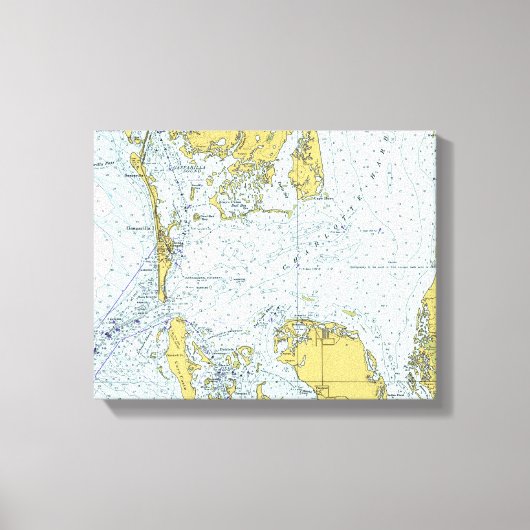 Charlotte Harbour Florida Nautical Map Canvas Afdruk (Voorkant)