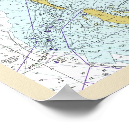Charlotte Harbour Florida Nautical Map Poster (Hoek)