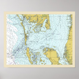 Charlotte Harbour Florida Nautical Map Poster