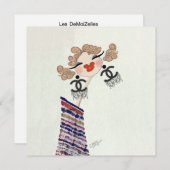 Charlotte is blij Mode illustratie Feestdagenkaart (Voorkant / Achterkant)