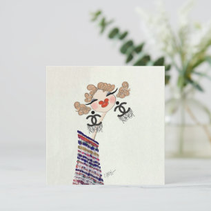 Charlotte is blij Mode illustratie Feestdagenkaart