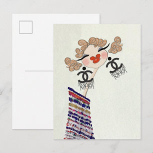 Charlotte Is Happy Glam Mode Kunst Briefkaart