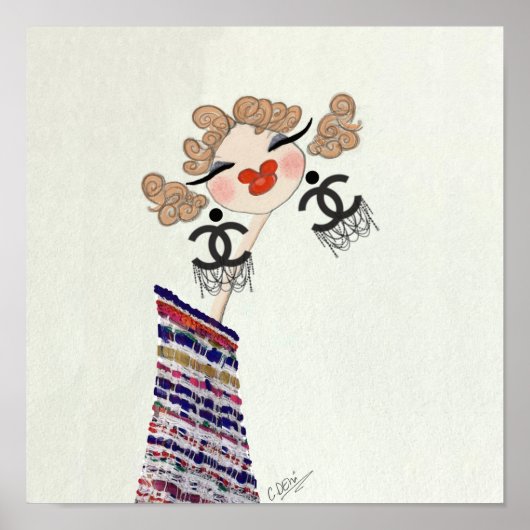 Charlotte Is Happy Glam Mode Kunst Poster (Voorkant)