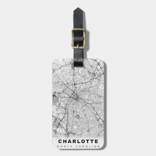 Charlotte Map Bagagelabel (Voorkant verticaal)