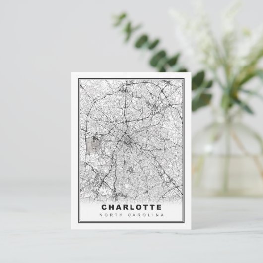 Charlotte Map Briefkaart (Staand voorkant)