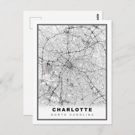 Charlotte Map Briefkaart (Voorkant / Achterkant)