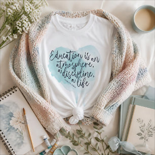 Charlotte Mason Citaat Waterverf Hart T-shirt