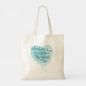 Charlotte Mason Quote Blue Waterverf Homeschool Tote Bag (Achterkant)