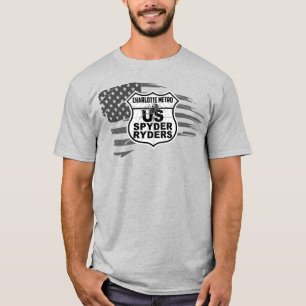 Charlotte Metro Chapter - Gescheurde Vlag bw T-shirt