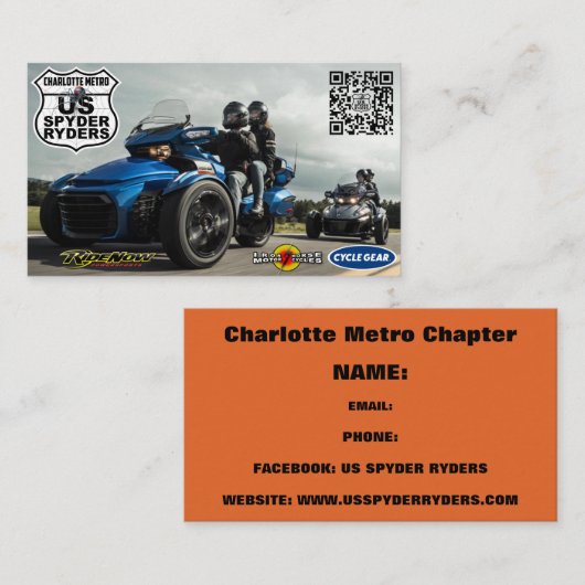 Charlotte Metro Chapter - Visitekaartjes 3 (Voorkant / Achterkant)