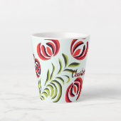 Charlotte-naam, gepersonaliseerde cadeaukunst, aan latte mok (Voorkant)