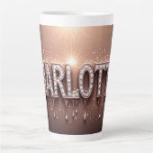 Charlotte Naam in Druppelend Goud Latte Mok (Voorkant)