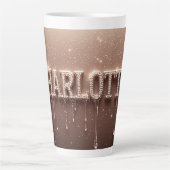 Charlotte Naam in Druppelend Goud Latte Mok (Voorkant)