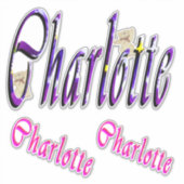 Charlotte naam logo's, sticker (Voorkant)