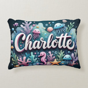 Charlotte Naam Ocean Theme Decoratief Zee Leven Accent Kussen