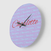 Charlotte naam patroon ontwerp grote klok (Hoek)
