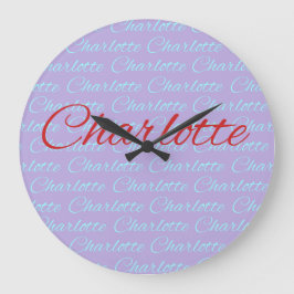 Charlotte naam patroon ontwerp grote klok
