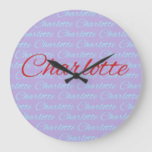 Charlotte naam patroon ontwerp grote klok