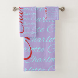 Charlotte naam patroonontwerp bad handdoek