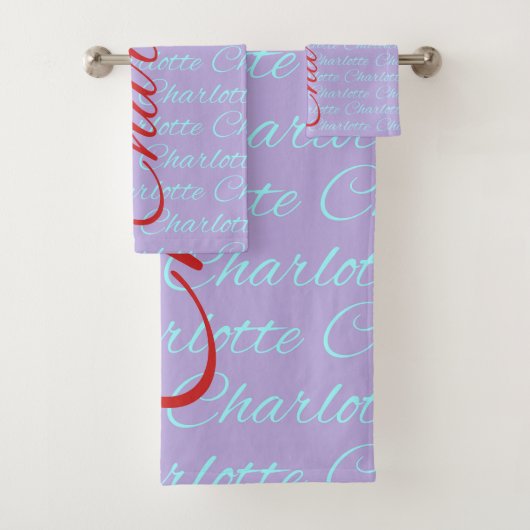 Charlotte naam patroonontwerp bad handdoek (Insitu)