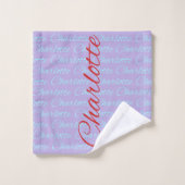 Charlotte naam patroonontwerp bad handdoek (Wasdoekje)
