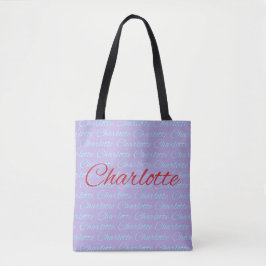 Charlotte naam patroonontwerp tote bag