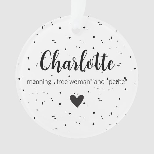 Charlotte Name Betekenis meisjes Minimale Modern Ornament (voorkant)