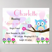 Charlotte Name betekent keepomwille nursery Poster (Voorkant)