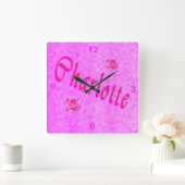 Charlotte Name Logo, Vierkante Klok (Huis)