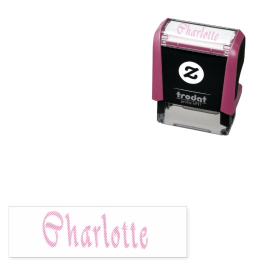 Charlotte Name Logo, Zelfinktende Stempel (In situ)