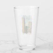 Charlotte NC Aquarel Skyline Reis Glas (Achterkant)