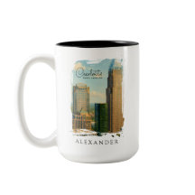Charlotte NC Aquarel Skyline Reis