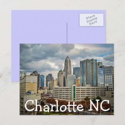 Charlotte NC Briefkaart (Voorkant / Achterkant)